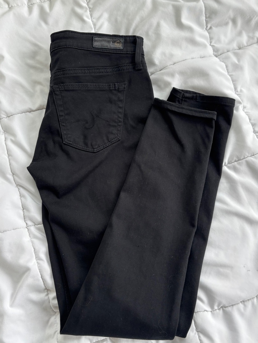 AG Adriano Goldschmied Legging Ankle Jeans 25 Black Skinny Mid Rise